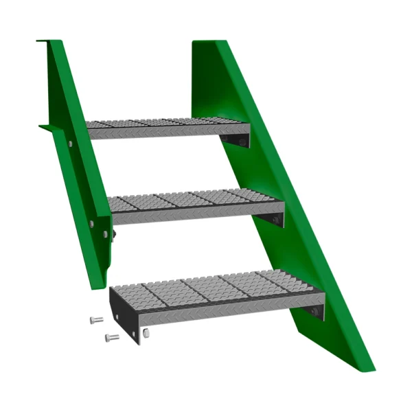 Escada de metal feita com grade de piso serrilhada Metalgrade